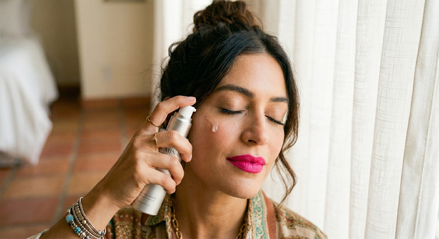 Applying serum — Live Luminous ritual